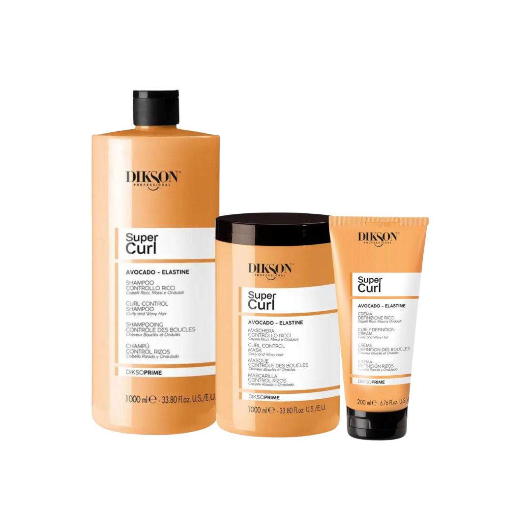DIKSON PRIME KIT SUPER CURL SHAMPOO 1000ml + MASK 1000ml + CREMA RICCI 200ml Sicula Cosmetics SRL