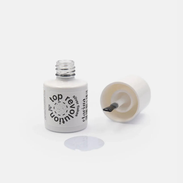 CLARISSA SEMIPERMANENTE TOP REVOLUTION SILVER FLAKES 7ML LEI3795 Sicula Cosmetics SRL
